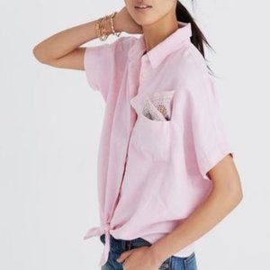 Madewell Short-Sleeve Tie-Front Top